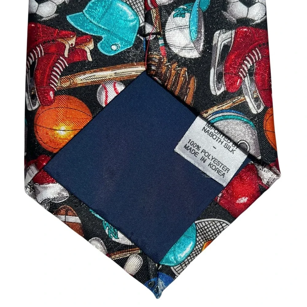 Naboth Mens Multicolor Baseball/Football Tennis/Hockey/Bowling Sport Novelty Tie